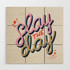 Slay the Day - Coral & Pink Wood Wall Art Gallery Image 1