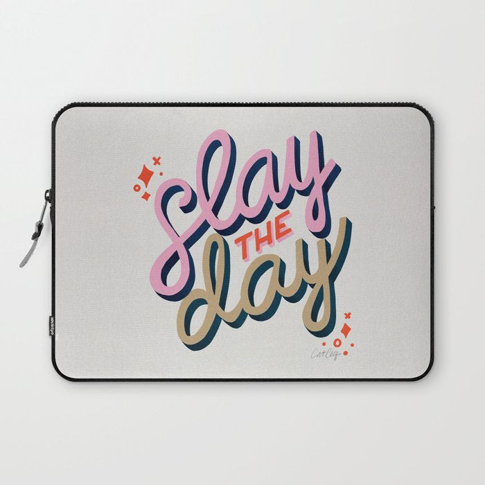 Slay the Day - Coral & Pink Laptop Sleeve Gallery Image 1