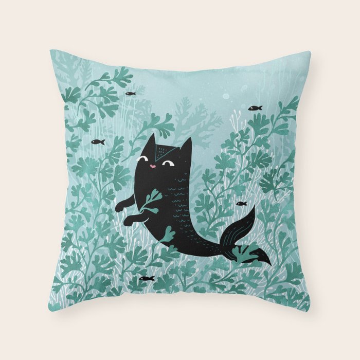 Undersea (Mint Remix) Throw Pillow Gallery Image 6