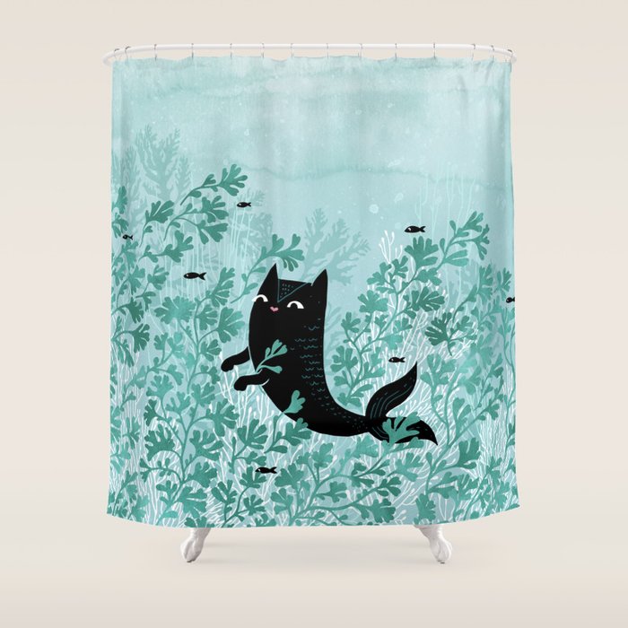Undersea (Mint Remix) Shower Curtain Gallery Image 1