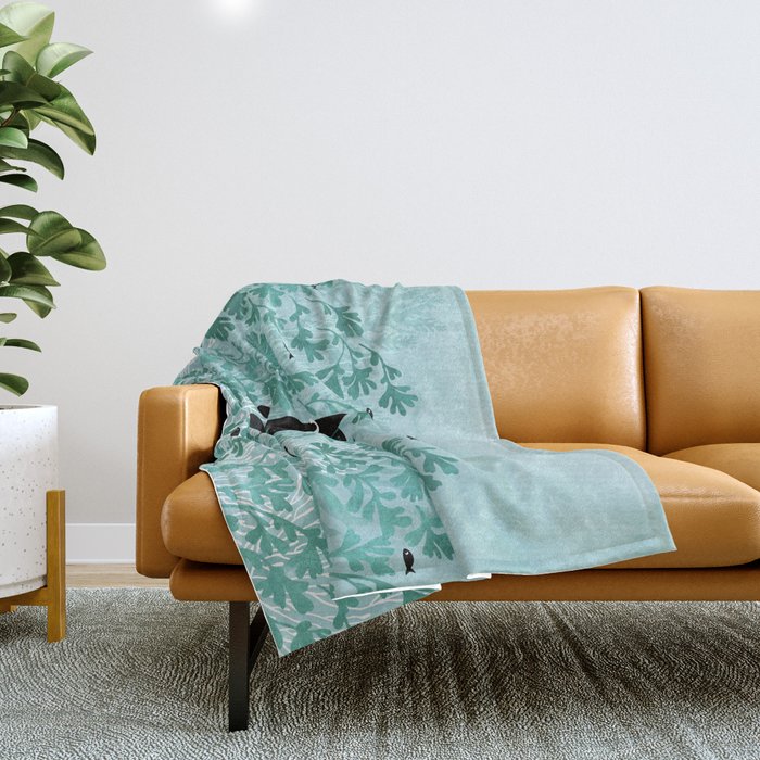 Undersea (Mint Remix) Throw Blanket Gallery Image 1