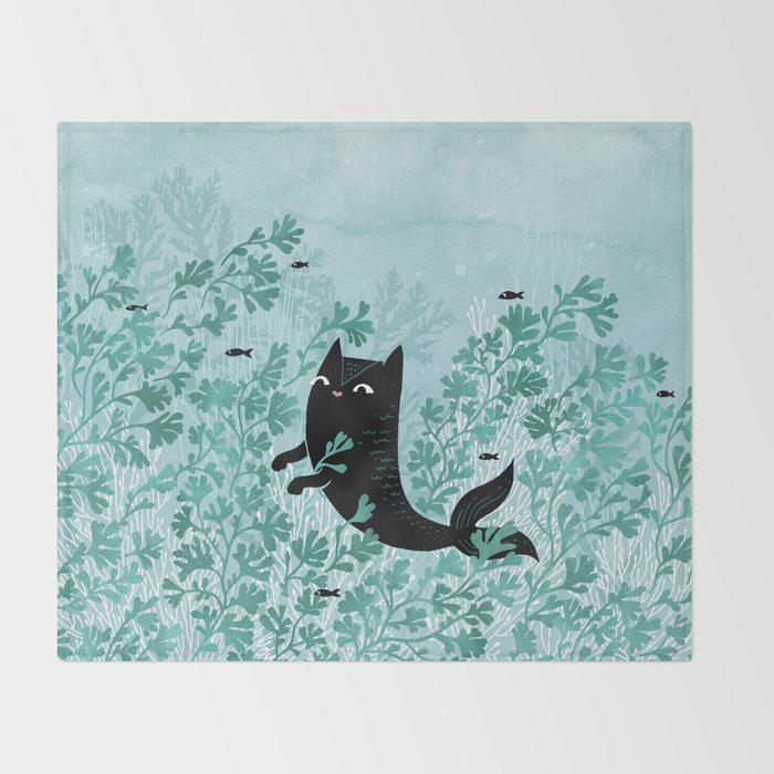Undersea (Mint Remix) Throw Blanket Gallery Image 2