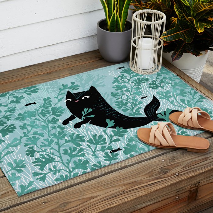 Undersea (Mint Remix) Outdoor Rug Gallery Image 2
