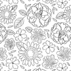 Black and white hand drawn flower art pattern Coffee Mug Gallery Image 2