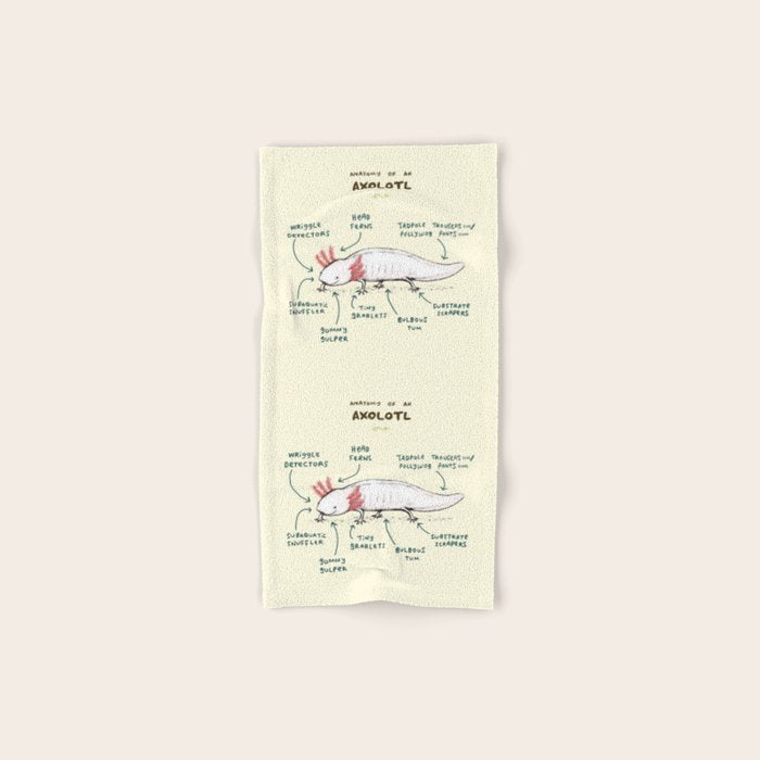 Anatomy of an Axolotl Bath Towel Gallery Image 1