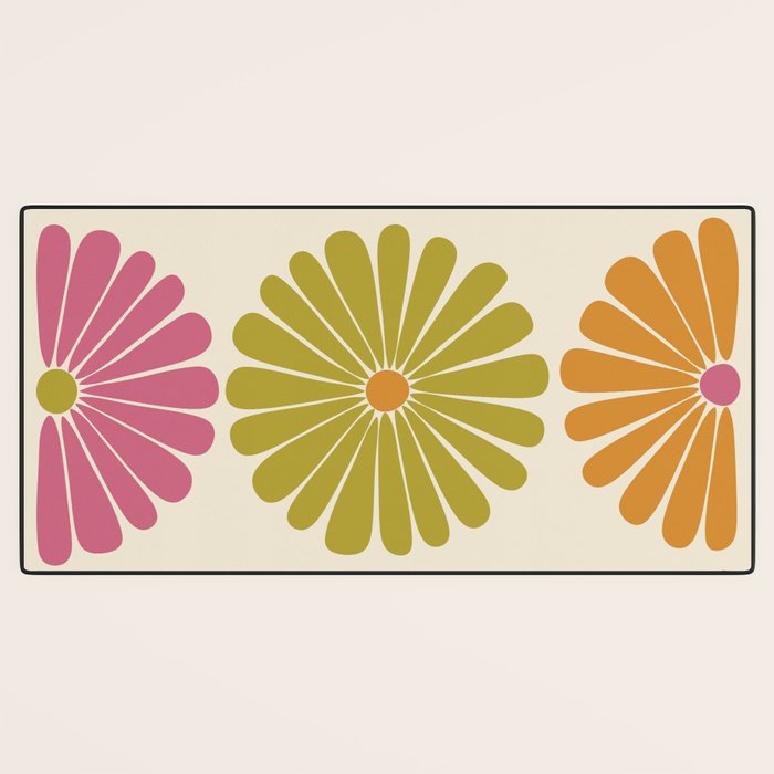Retro Summer Daisies VIII Desk Mat Gallery Image 3