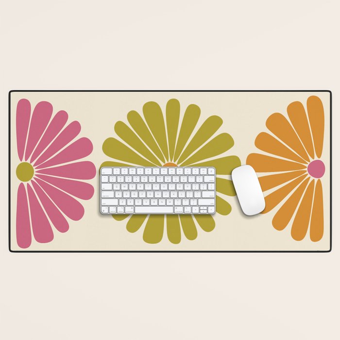 Retro Summer Daisies VIII Desk Mat Gallery Image 1
