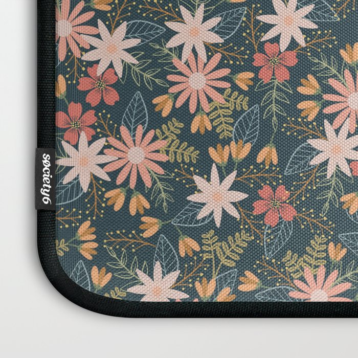 Retro Boho Oasis Tropical Ditsy Floral Laptop Sleeve Gallery Image 3