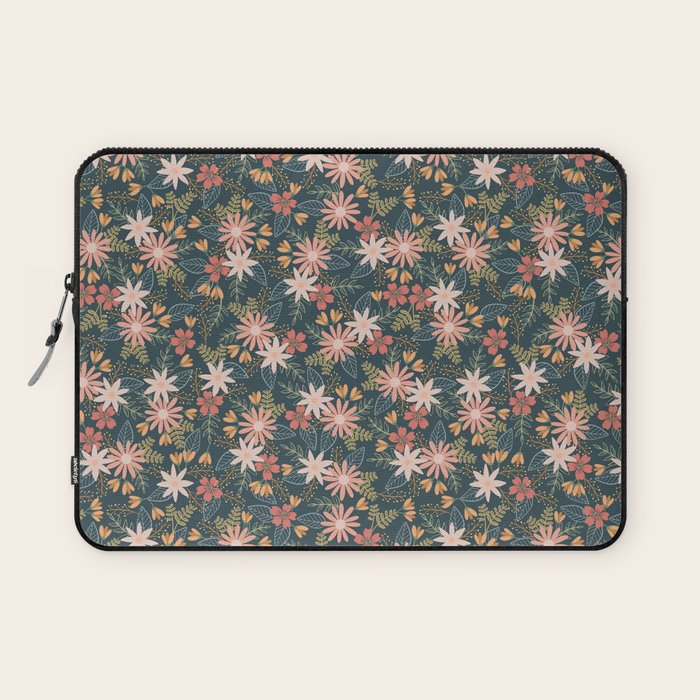 Retro Boho Oasis Tropical Ditsy Floral Laptop Sleeve Gallery Image 1