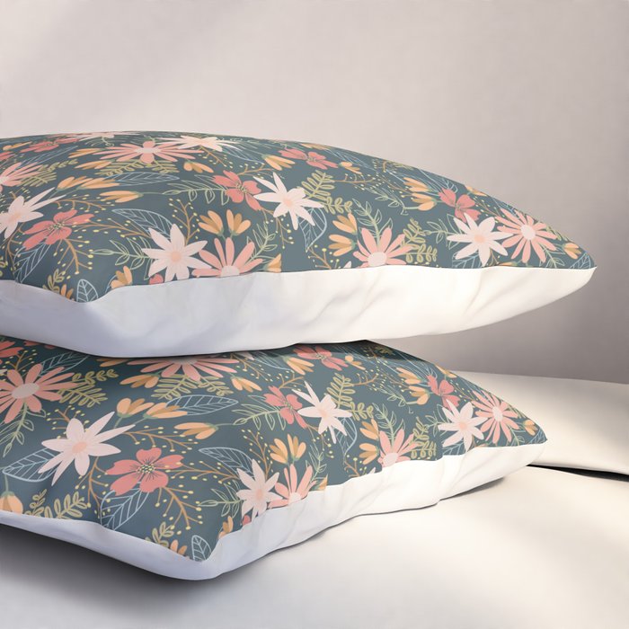 Retro Boho Oasis Tropical Ditsy Floral Pillow Sham Gallery Image 3