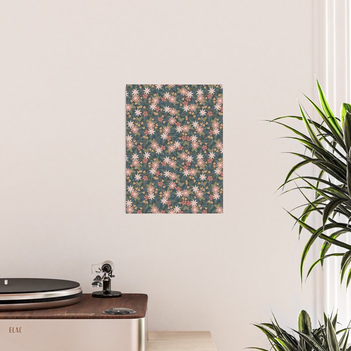 Retro Boho Oasis Tropical Ditsy Floral Poster Gallery Image 2
