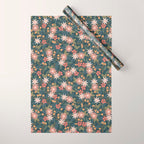 Retro Boho Oasis Tropical Ditsy Floral Wrapping Paper Gallery Image 1