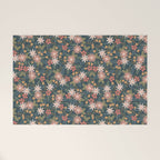 Retro Boho Oasis Tropical Ditsy Floral Welcome Mat Gallery Image 1