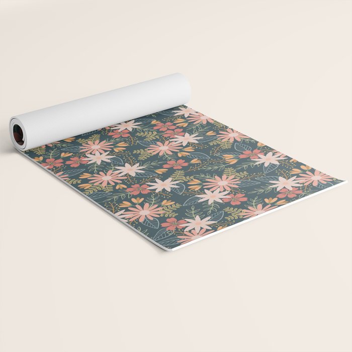 Retro Boho Oasis Tropical Ditsy Floral Yoga Mat Gallery Image 2