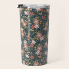 Retro Boho Oasis Tropical Ditsy Floral Travel Mug Gallery Image 3