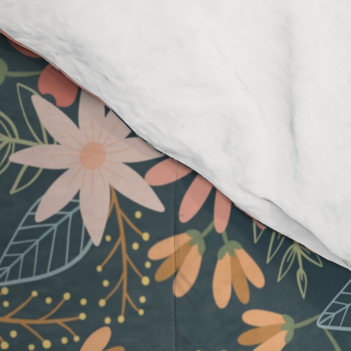 Retro Boho Oasis Tropical Ditsy Floral Comforter Gallery Image 4