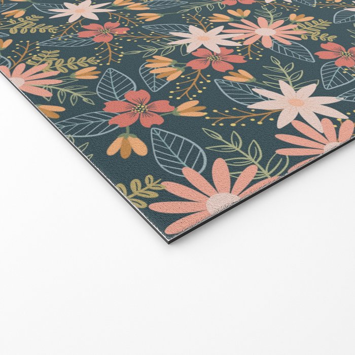 Retro Boho Oasis Tropical Ditsy Floral Welcome Mat Gallery Image 2