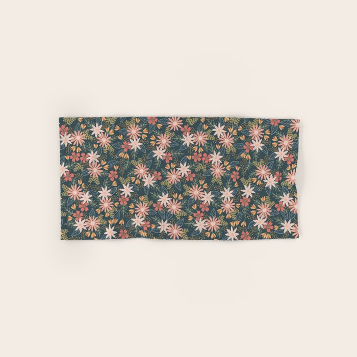 Retro Boho Oasis Tropical Ditsy Floral Bath Towel Gallery Image 1