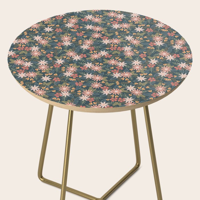 Retro Boho Oasis Tropical Ditsy Floral Side Table Gallery Image 2