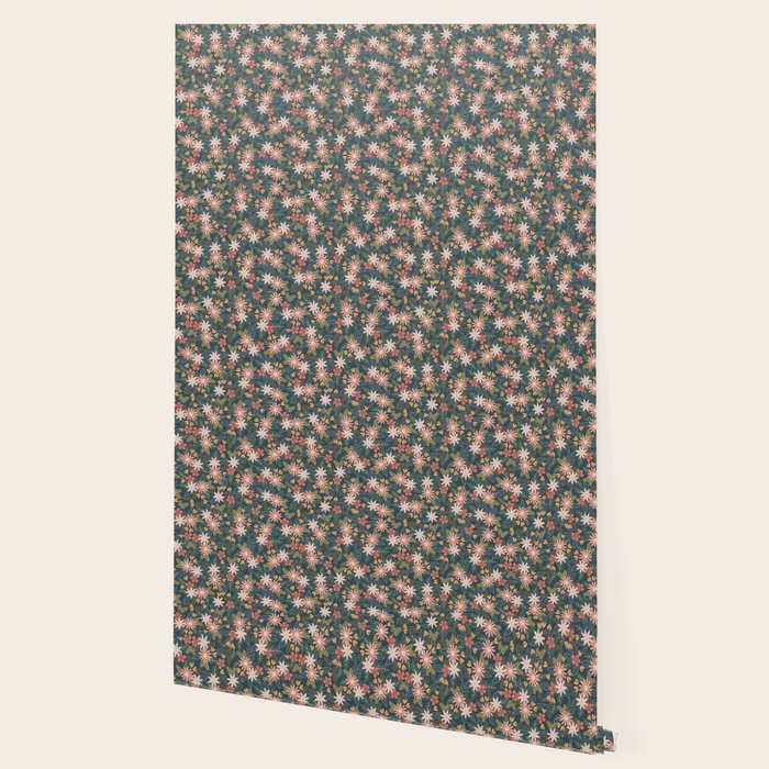 Retro Boho Oasis Tropical Ditsy Floral Wallpaper Gallery Image 2