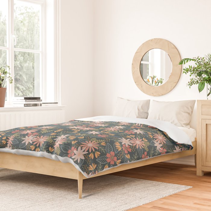 Retro Boho Oasis Tropical Ditsy Floral Duvet Cover Gallery Image 2
