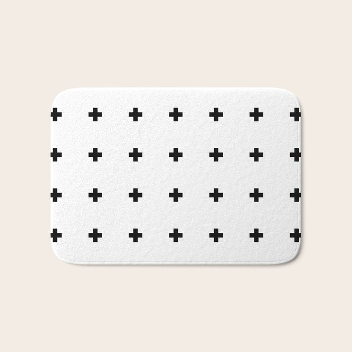 Swiss Cross White Small Bath Mat Gallery Image 1