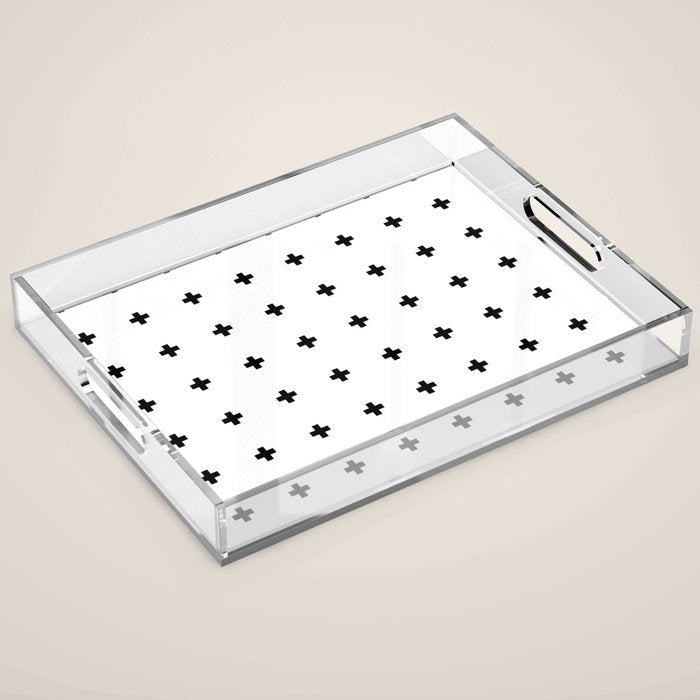 Swiss Cross White Small Acrylic Tray Gallery Image 1