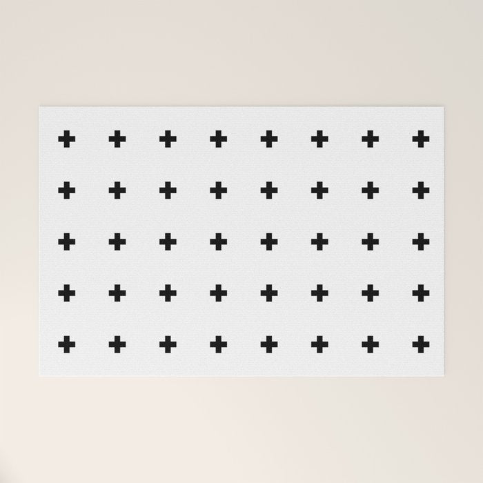 Swiss Cross White Small Welcome Mat Gallery Image 1