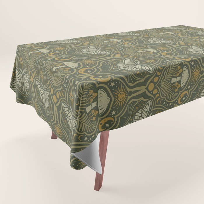 Celestial Forest Damask - fern green Tablecloth Gallery Image 1