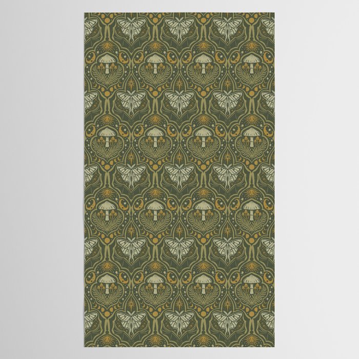 Celestial Forest Damask - fern green Tablecloth Gallery Image 2