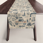 Baja - classic blue and red Table Runner Gallery Image 1
