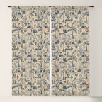 Baja - classic blue and red Window Curtain Gallery Image 5