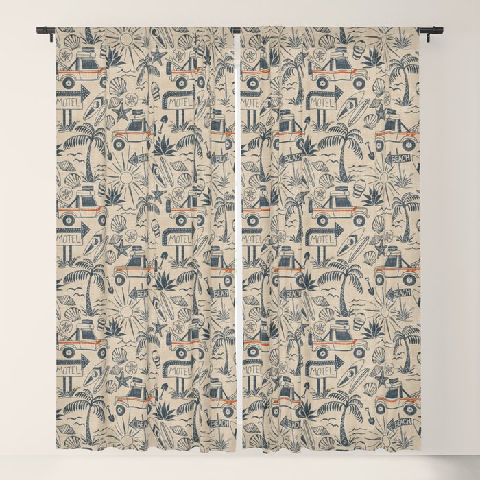 Baja - classic blue and red Window Curtain Gallery Image 5