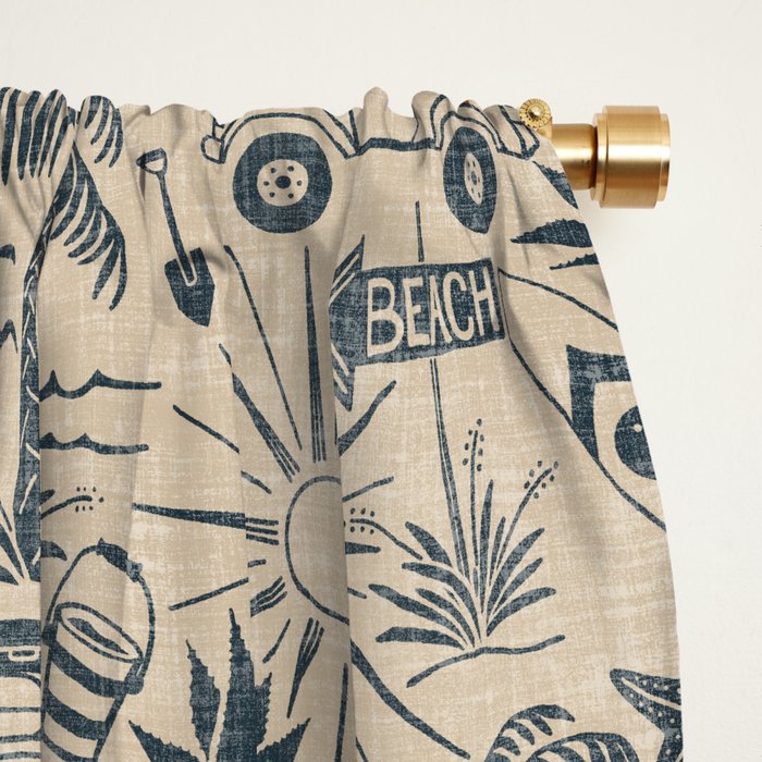 Baja - classic blue and red Window Curtain Gallery Image 2