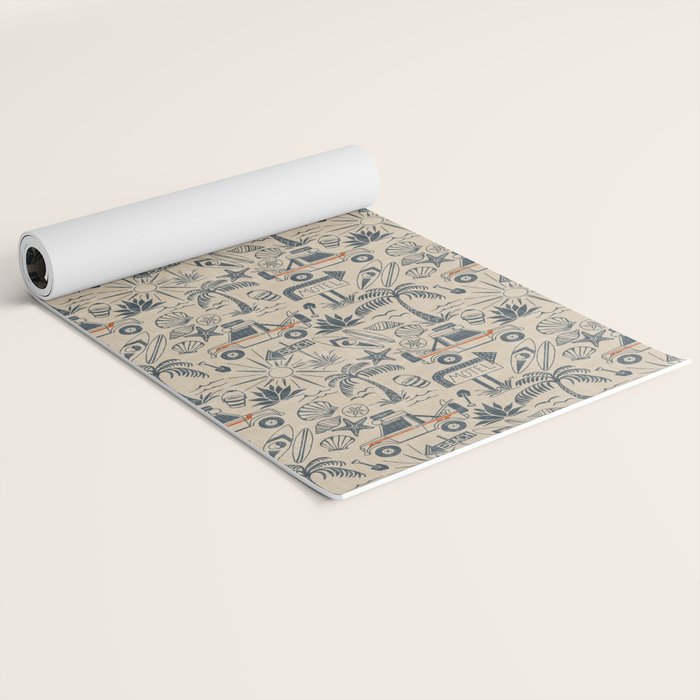 Baja - classic blue and red Yoga Mat Gallery Image 2