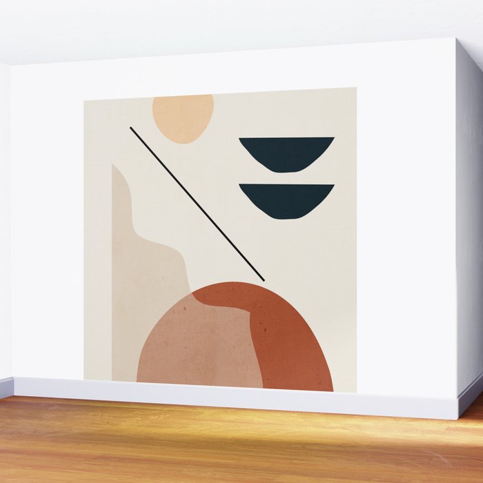 Minimal Abstract Shapes 4 Wall Mural Gallery Image 2