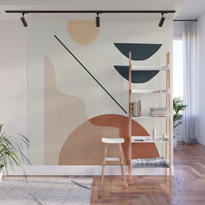 Minimal Abstract Shapes 4 Wall Mural Gallery Image 1