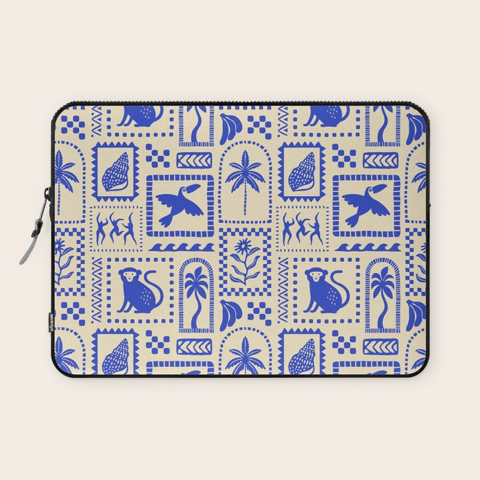 Vintage summer nature patchwork art pattern Laptop Sleeve Gallery Image 1