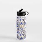 Vintage summer nature patchwork art pattern Water Bottle Gallery Image 1