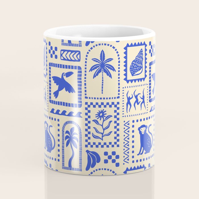 Vintage summer nature patchwork art pattern Coffee Mug Gallery Image 4