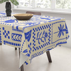 Vintage summer nature patchwork art pattern Tablecloth Gallery Image 3
