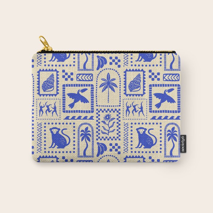 Vintage summer nature patchwork art pattern Carry All Pouch Gallery Image 1