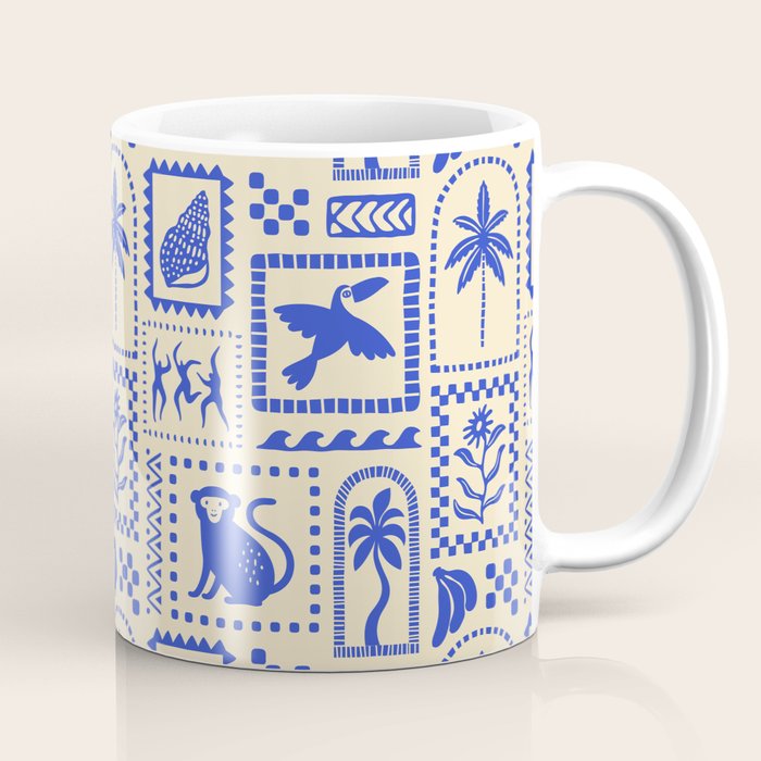 Vintage summer nature patchwork art pattern Coffee Mug Gallery Image 1