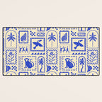 Vintage summer nature patchwork art pattern Desk Mat Gallery Image 3