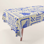 Vintage summer nature patchwork art pattern Tablecloth Gallery Image 1