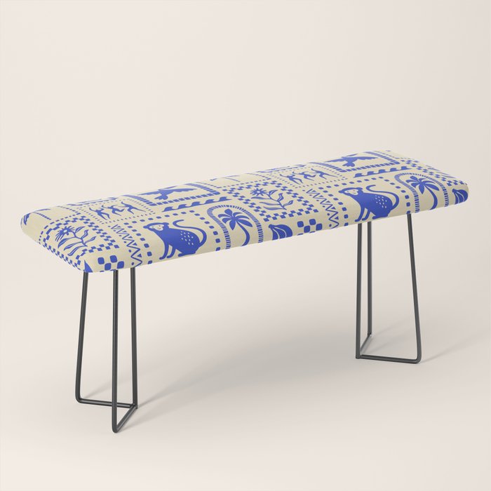 Vintage summer nature patchwork art pattern Bench Gallery Image 1