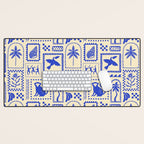Vintage summer nature patchwork art pattern Desk Mat Gallery Image 1