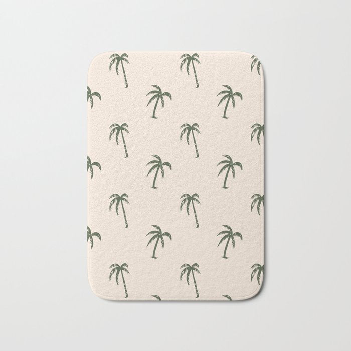 Vintage palm tree beach doodle pattern Bath Mat Gallery Image 1