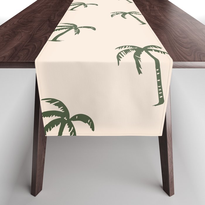 Vintage palm tree beach doodle pattern Table Runner Gallery Image 1