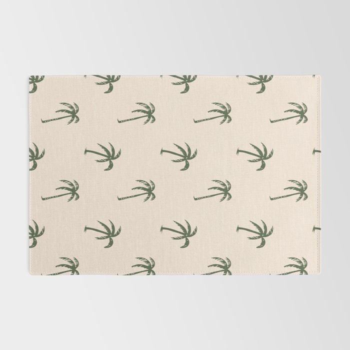 Vintage palm tree beach doodle pattern Rug Gallery Image 2